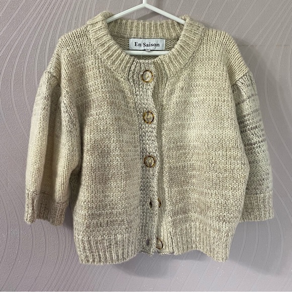NWOT En Saison Little Cardigan Cropped Wool Size Medium - Picture 1 of 4